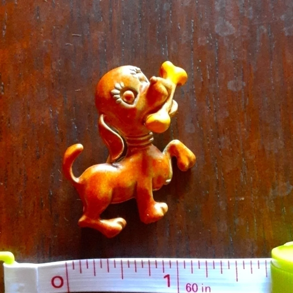 Cute Vintage Enamel Puppy Dog